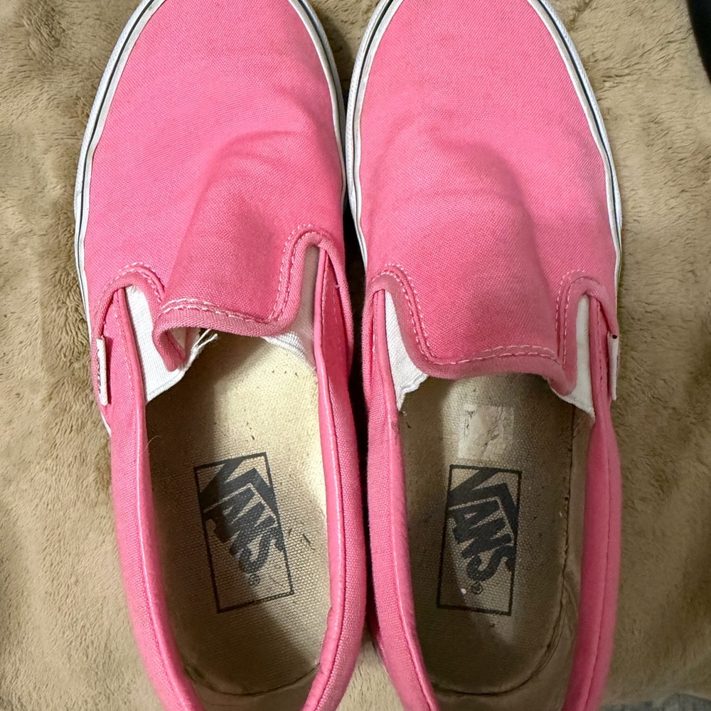 Vans Pink Canvas Slip-On Sneakers